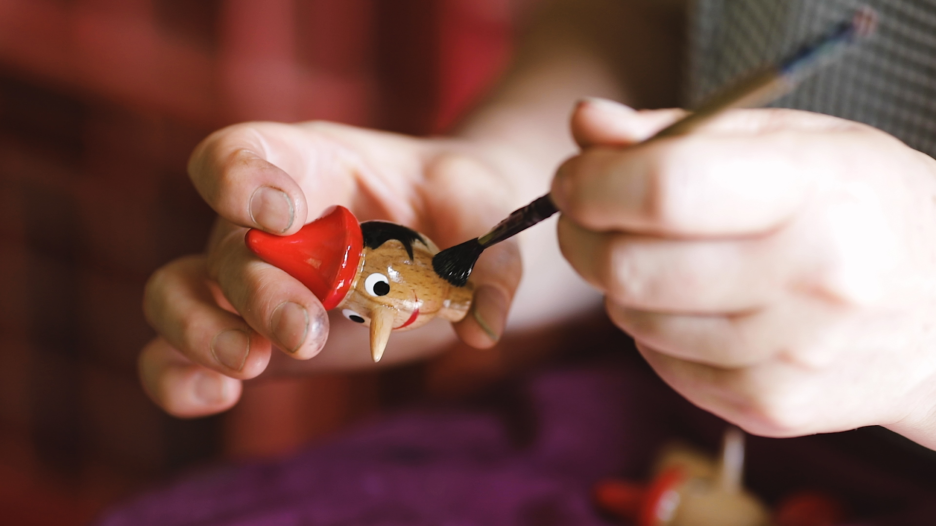 Mastro Geppetto Pinocchio BURATTINO en bois artisanal 60 cm - Art